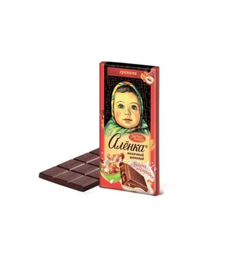 Şokolad plitkasy "Алёнка" Süýtli şokolad (funduk we üzüm) 90 gr