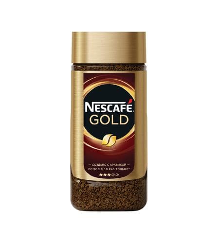 Kofe "Nescafe Gold" Богатый и ароматный (Çüýşe gapda) 190 gr