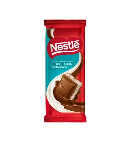Şokolad plitkasy "Nestle" Süýtli we ak (köpürjikli) 82 gr
