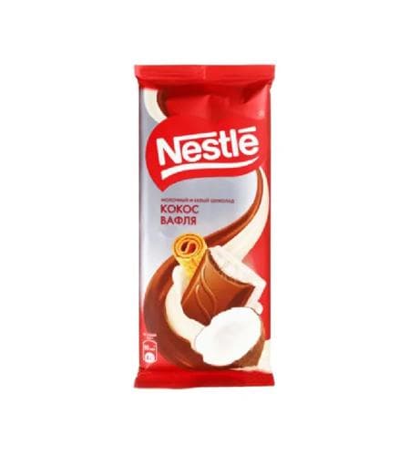 Şokolad plitkasy "Nestle" Süýtli we Ak (Kokos wafli) 82 gr