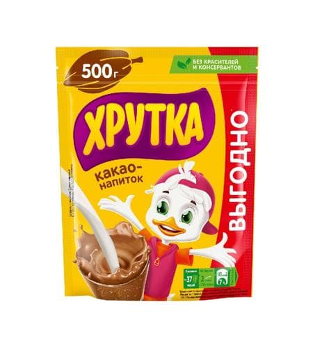 Çalt ereýän kako-içgi "Хрутка" çagalar üçin 500 gr