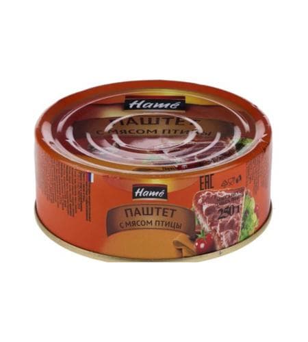 Konserwirlenen paştet delikateslyk "Hame" Guşyň eti 250 gr