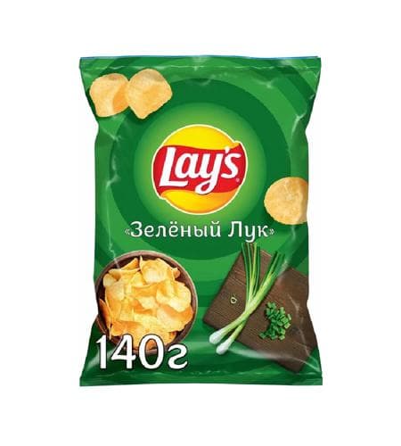 Çipsi kartoşkaly "Lay's" Gök sogan 140 gr (Russiýa)