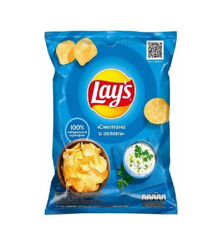 Çipsi kartoşkaly "Lay's" Gaýmak we otly 140 gr (Belarusiýa)