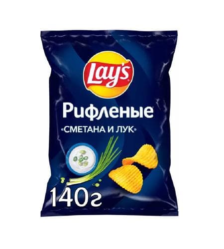 Çipsi kartoşkaly "Lay's" Gaýmak we sogan 140 gr (Belarusiýa)