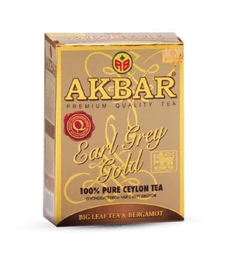 Çaý "Akbar" Earl Grey Gold - Uly ýaprakly we bergamotly (gara) 80 gr