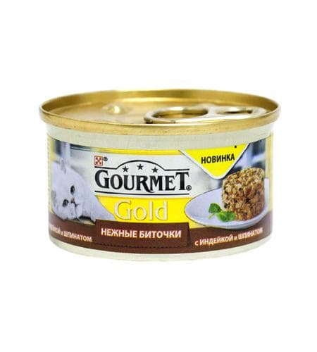 Uly pişikler üçin konserwirlenen paştet "Gourmet" Indeýka we sarymsak 85 gr