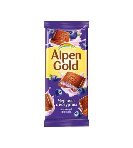Şokolad plitkasy "Alpen Gold" Garaly ýogurtly huruşly (süýtli huruşly) 85 gr