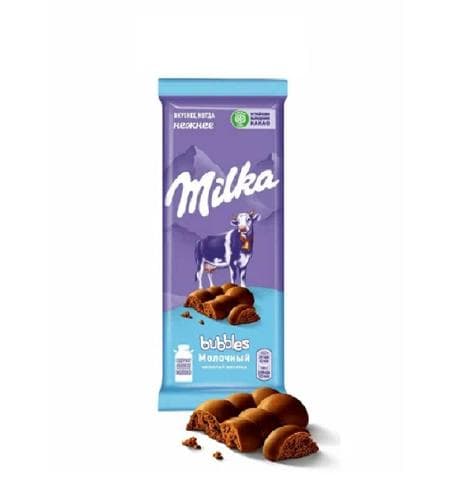 Şokolad plitkasy "Milka" Bubbles Süýtli (gözenekli şokolad) 76 gr