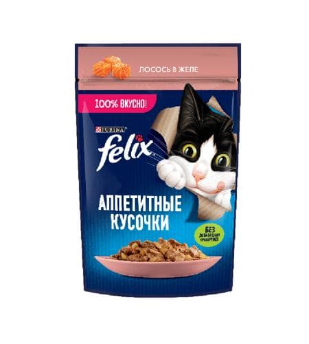 Uly pişikler üçin iým "Felix" Želede Forel 75 gr