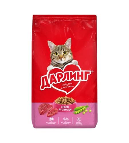 Uly pişikler üçin iým "Дарлинг" Et we gök önümler 1.75 kg