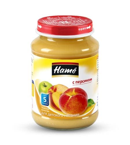Çaga püresi "Hame" Alma bilen Şetdaly (6+) 190 gr