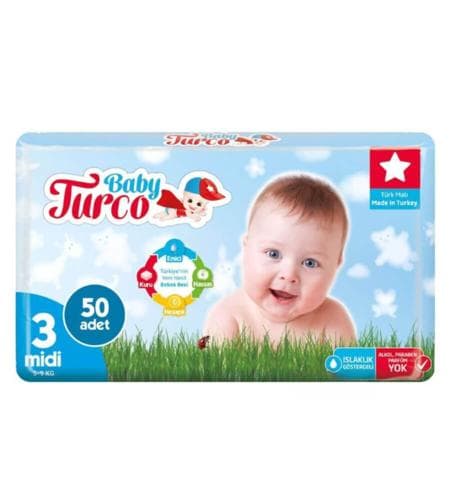 Pampers "Turco baby" 3 midi (5 - 9 kg) 50 sany