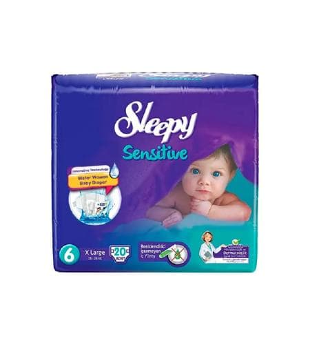 Pampers "Sleepy" Sensitive 6 X large (15 - 25 kg) 20 sany