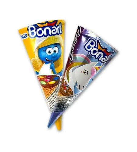 Kornet wafli şokoaldly "Bonart" Смурфики 35 gr